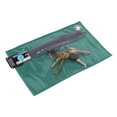 Key Storage Wallet - Clear Front (A5) Button Dark Green